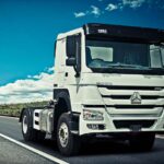 HOWO truck parked on a tarmac road